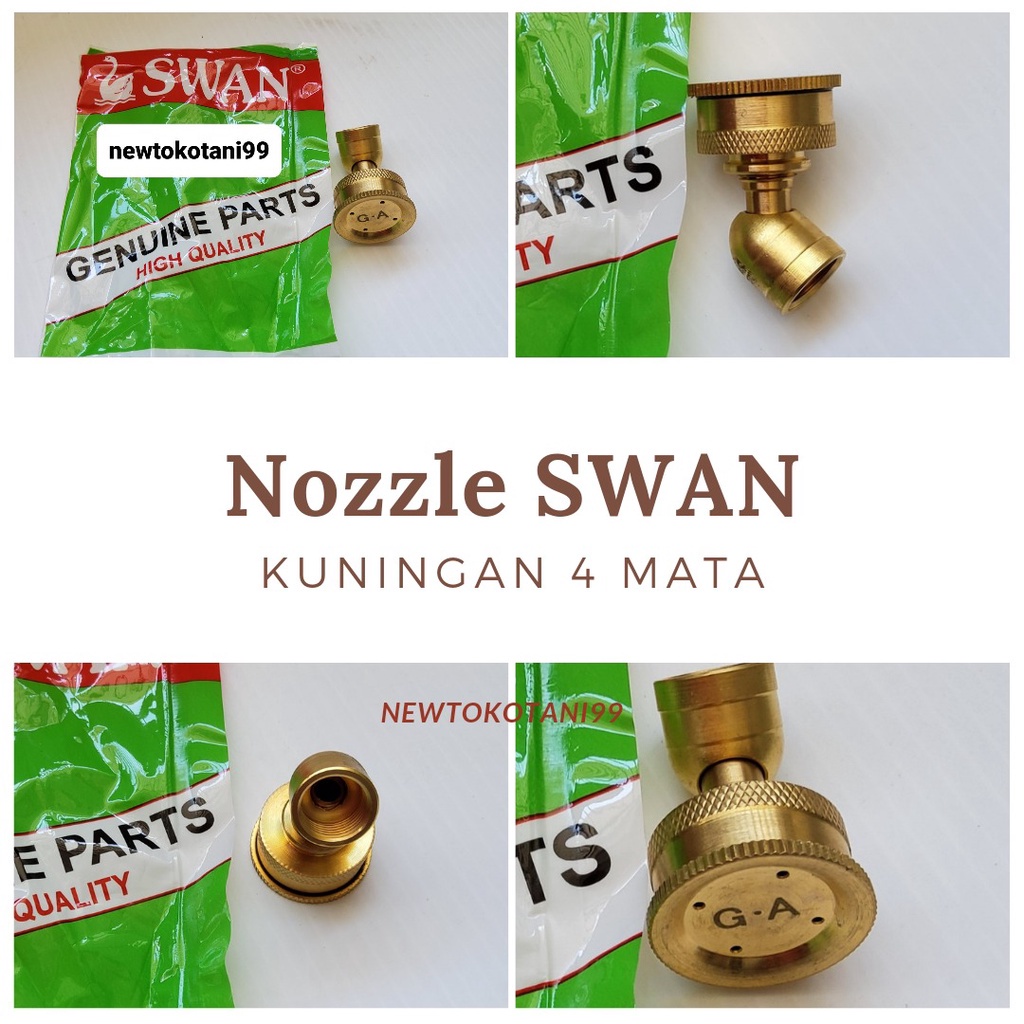 Nozzle SWAN 4 mata kuningan spuyer besi swan 4 lubang asli original swan untuk sprayer manual swan n