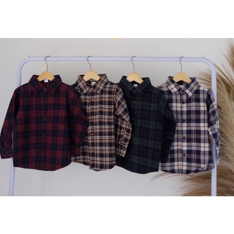 Atasan kemeja flanel bayi anak motif kotak kotak size 1-7 tahun bahan flanel premium terbaru terlaris termurah nyaman dipakai/ atasan pakaian kemeja flanel bayi anak laki laki/ atasan pakaian kemeja flanel bayi anak cowo