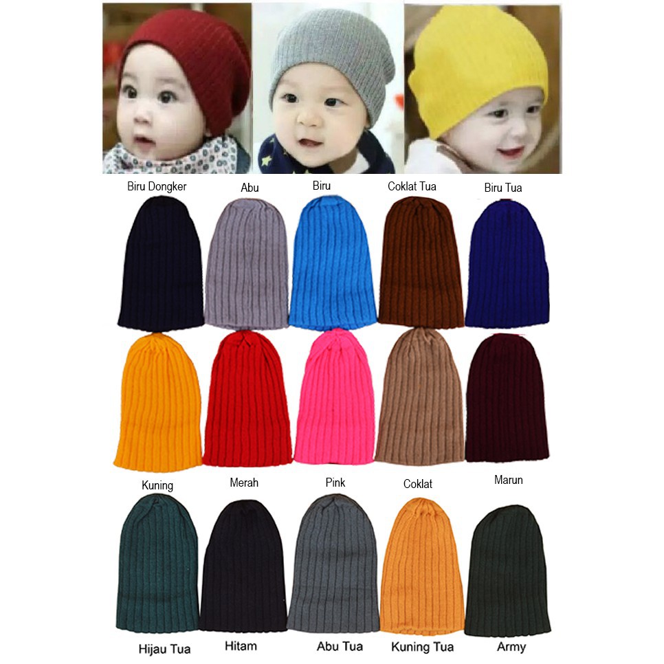 Topi Kupluk Bayi Topi Anak Unisex Lucu Simple Bahan Katun Lembut - Kupluk Rajut