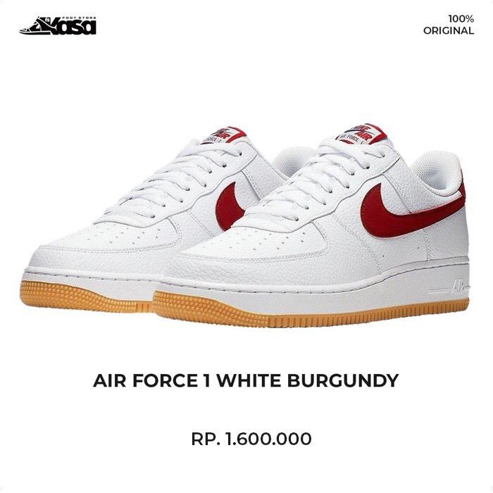 burgundy white air force ones