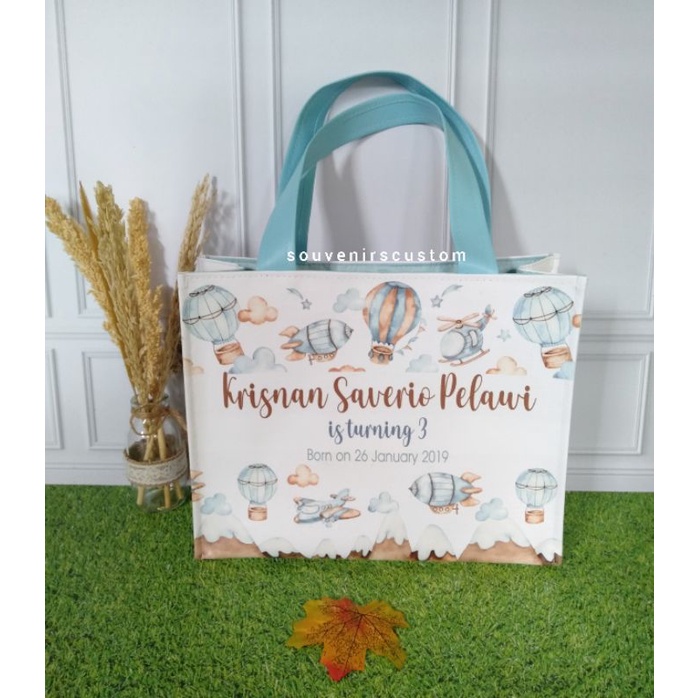 Totebag custom nama/Souvenir Tas/Souvenir Ulang Tahun/Souvenir Aqiqah/Tas custom