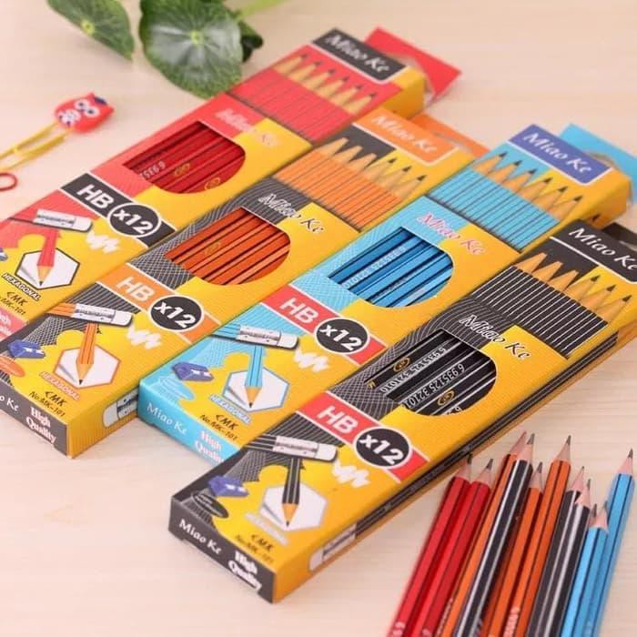 

Termurah Pensil kayu Sekolah Kantor HB top Dengan Penghapus isi 12 Pencil SALE!