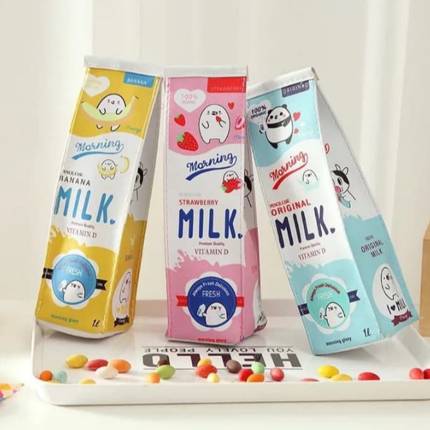

TEMPAT PENSIL BENTUK KOTAK SUSU / KOTAK PENSIL MILK / TEMPAT PENSIL UNIK
