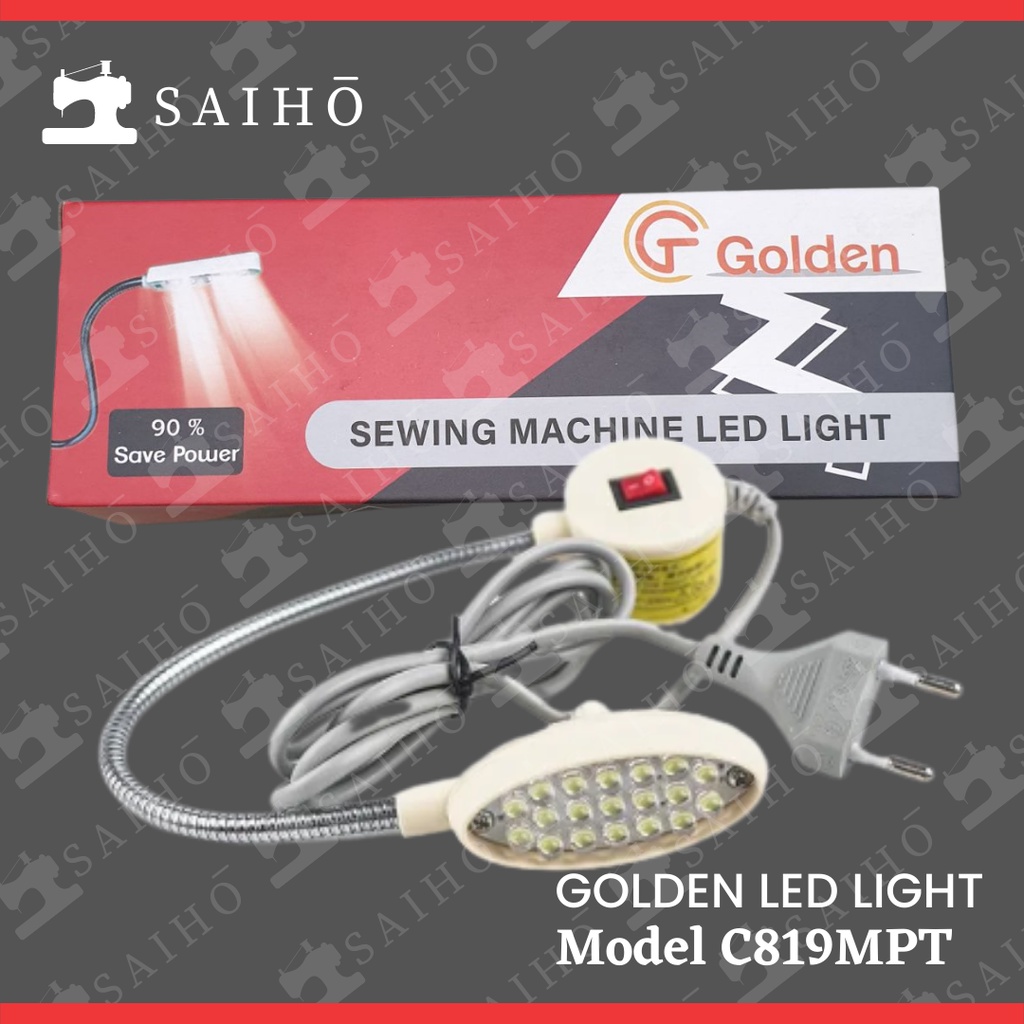 GOLDEN C819MPT Lampu LED Mesin Jahit 19 Titik | Terang Bisa Diatur