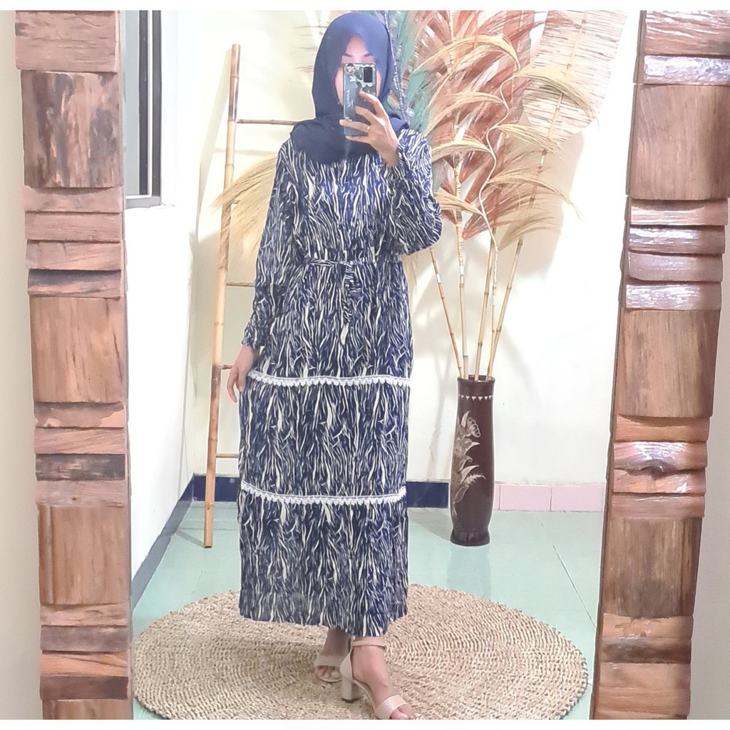 GAMIS RAYON MOTIF BELANG MACAN