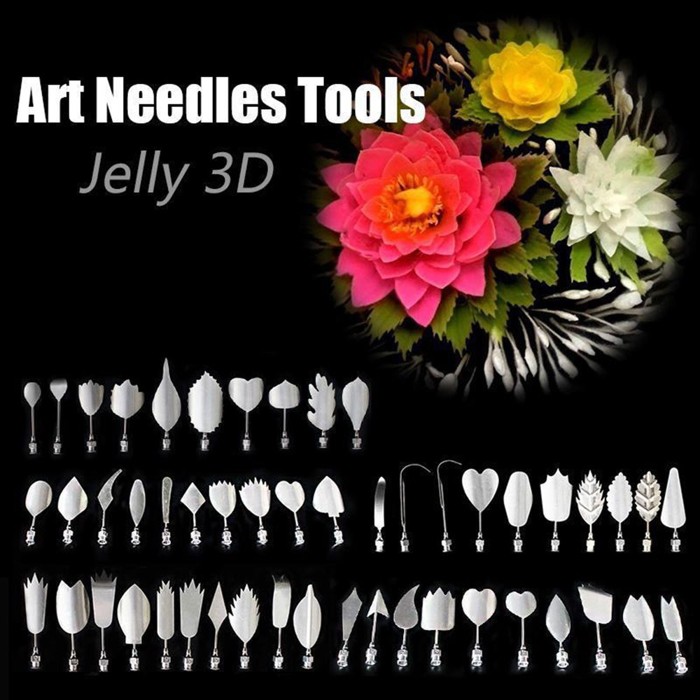 10Pcs Set 3D Gelatin Jelly Art All Needles Decor Pudding Cake Jello