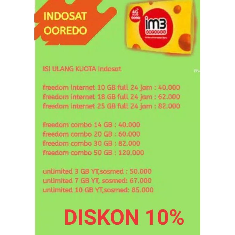Kuota Indosat Murah Gift Paket Data