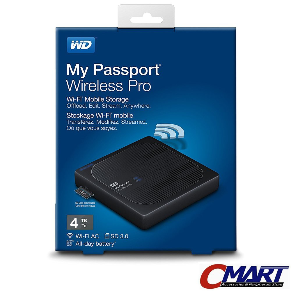 WD My Passport Wireless Pro 4TB HDD Hardisk Eksternal - WDBSMT0040BBK