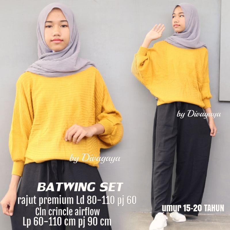 SET ANAK BATWING RAJUT UMUR 15-20 TAHUN