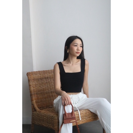 HARLOWE - Carla Tank / Square Tank Top Crop wanita