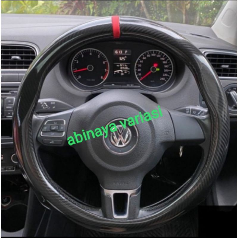 Sarung Stir Mobil VW SCIROCCO Full Carbon Sarung Cover Setir Premium