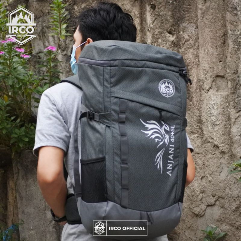 Tas Carrier Ultralight Irco Anjani Abu Waterproof Free Coverbag Original - Ransel Gunung Pria 40