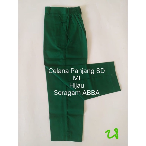 Celana Panjang Pinggang Karet SD Merah, Putih, Cokelat, Hitam, Hijau Merk ABBA