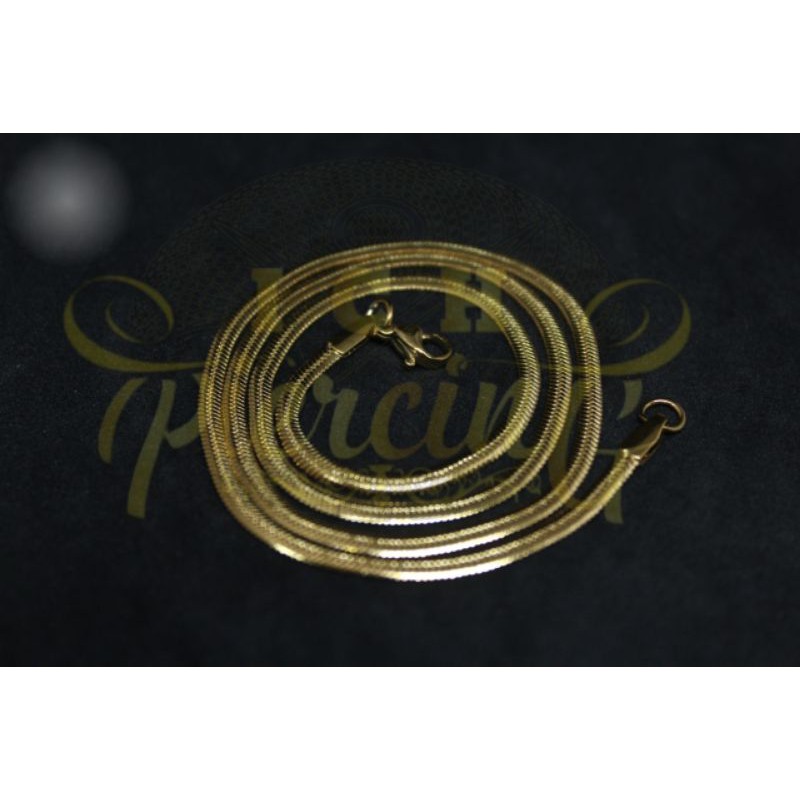 KALUNG TITANIUM EMAS MODEL PIPIH 60 CM BERKUALITAS IMPORT FASHION PRIA WANITA