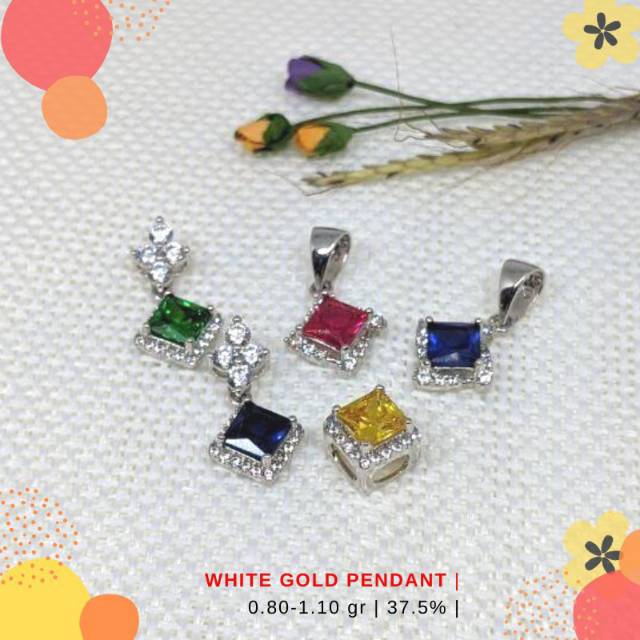 LIONTIN EMAS PUTIH ASLI FANCY COLOR KADAR 375 M2
