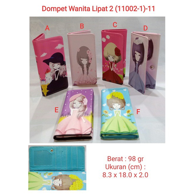 Dompet Wanita Dewasa &amp; Anak2 Lipat 2 ( 11002-1 ) 11 dompet murah