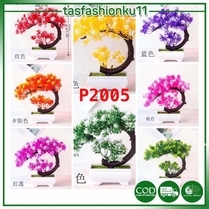 COD / Pohon Bonsai Tanaman Bonsai Bonsai Meja Pohon Plastik Bonsai Artificial Bunga Plastik P2005-3