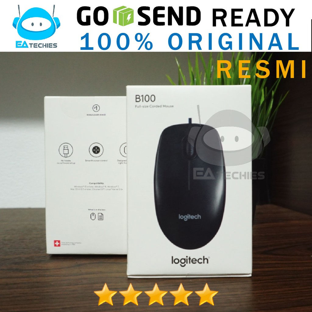 Mouse Logitech B100 USB Original Garansi Resmi Logitech