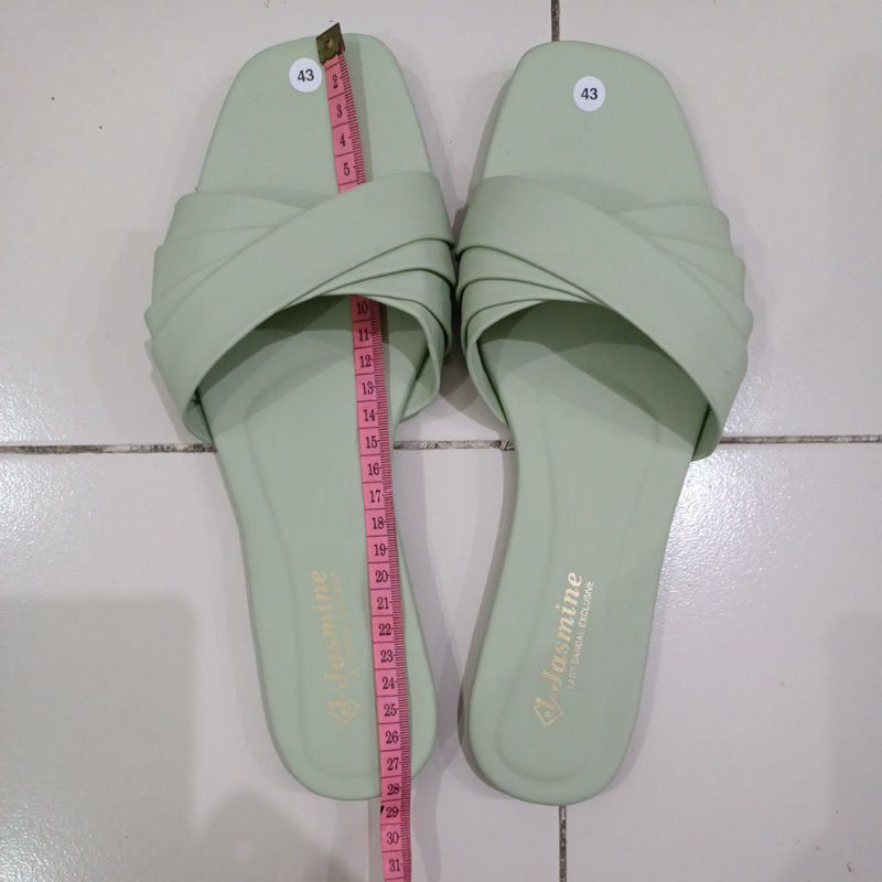 NEW BIG SIZE UKURAN IMPORT JENNIE flat Selop kipas Cewek JASMINE JUMBO (H722)