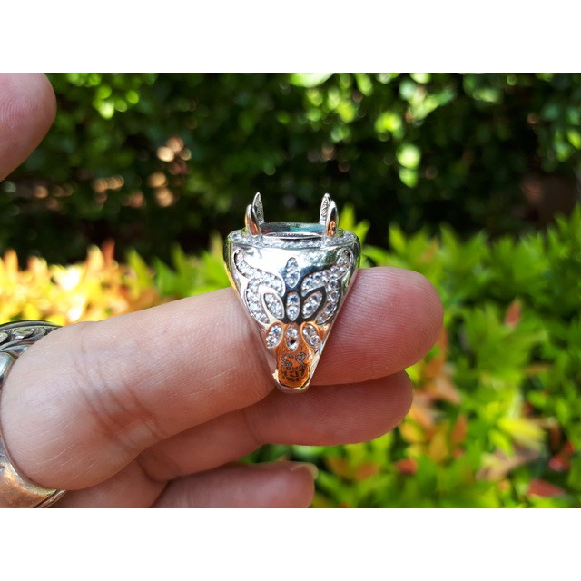 Ring Perak Hongkong 925 Kombinasi Zircon Mewah PRK044 Murah Terjangkau