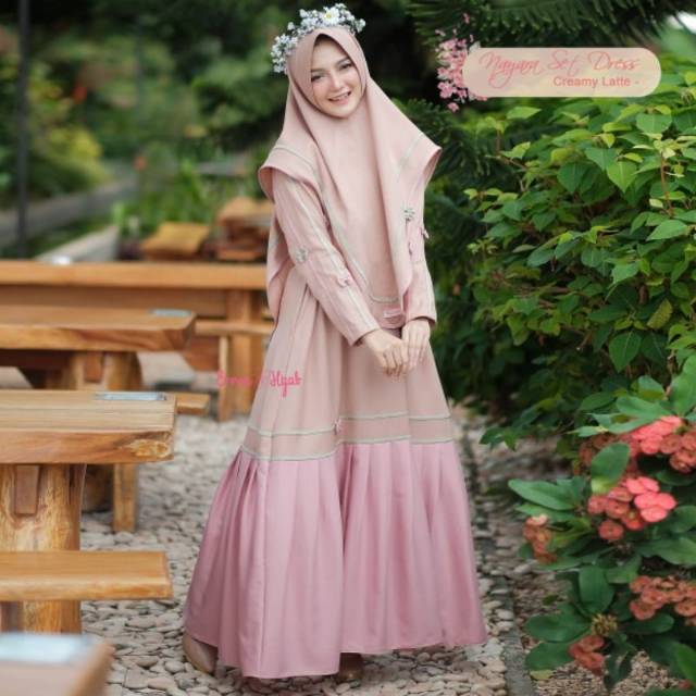 Gamis Syari Polos Nayara Set Original by Erma Hijab