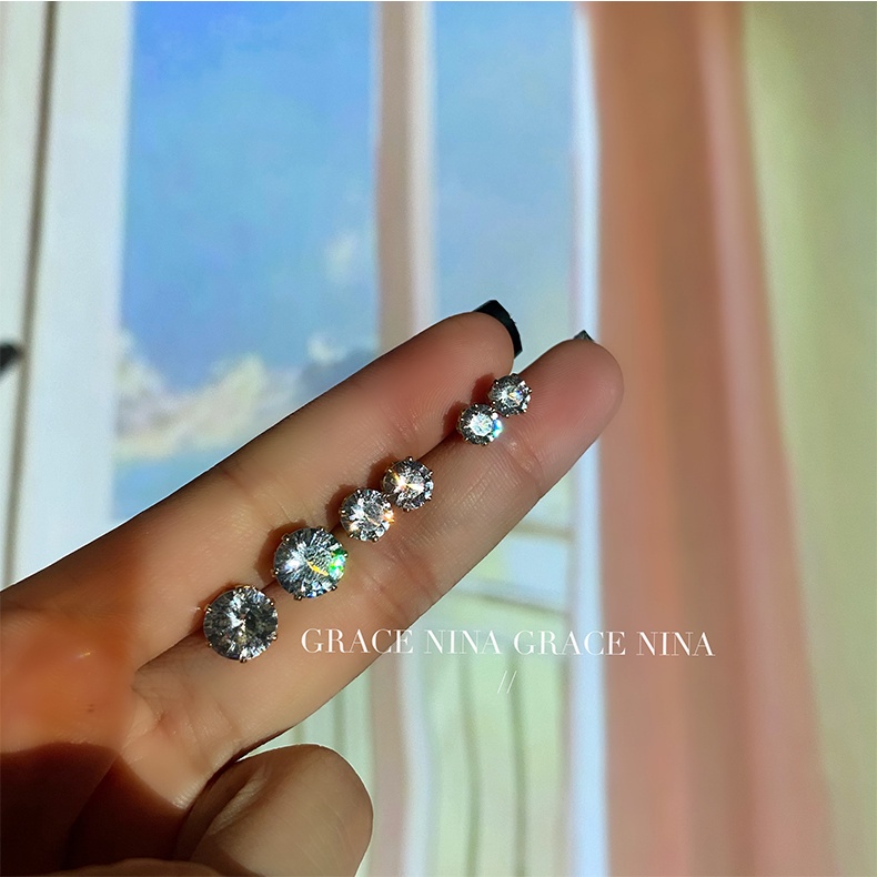 Set Anting Tusuk Kristal Mutiara Fashion Anting Bintang Segitiga Hati Sederhana Untuk Perhiasan Aksesoris Wanita