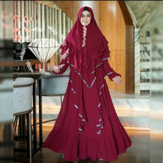 SYARI ARETA, MOSCREPE PREMIUM, GAMIS HIJAB MUSLIM, DRESS