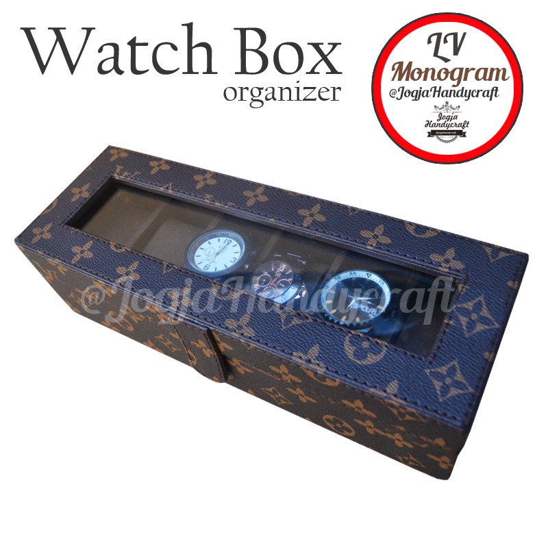 Watch Organizer Isi 6 / Kotak Tempat Jam Tangan Motif