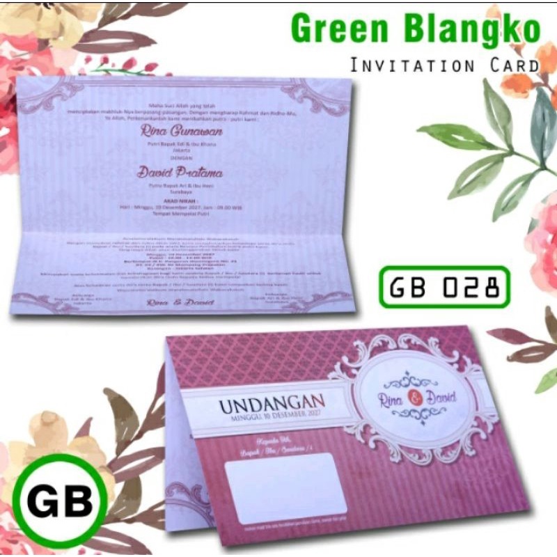 Blangko Undangan GB 28 | Blangko Undangan murah | undangan pernikahan murah