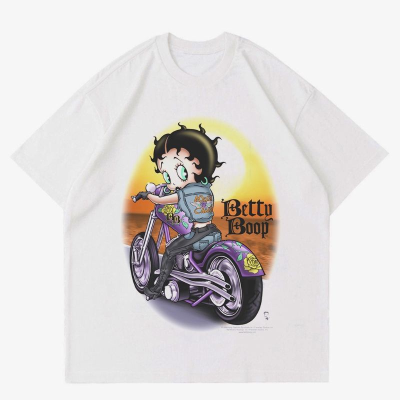 KAOS VINTAGE BETTY BOOP | T-SHIRT BETTY BOOP FLAME | BAJU AESTHETIC VINTAGE OVERSIZE