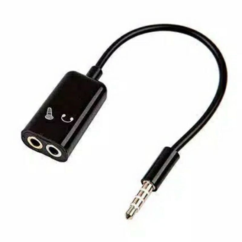 Kabel Konektor Splitter 3.5mm audio Mic &amp; Headset Microphone &amp; Headphone Mysunstore