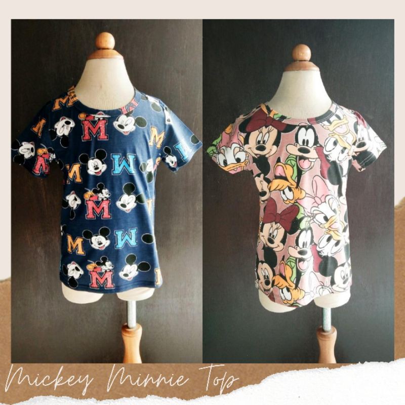 Mickey mouse minnie disney Kaos Anak Perempuan Laki laki 12345 tahun atasan import
