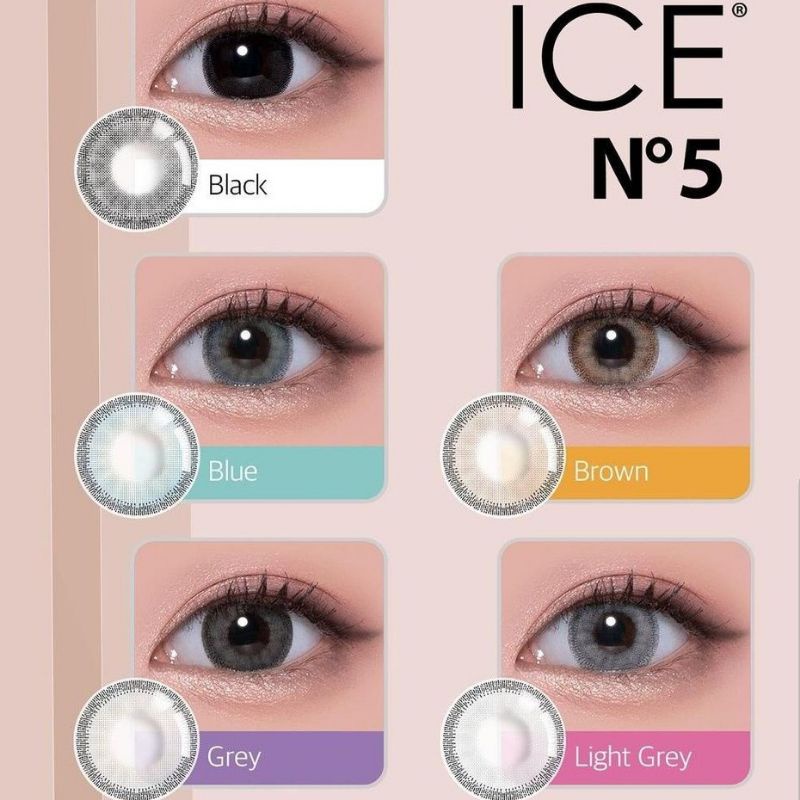 Softlens Ice N5 Diameter 14.5mm Normal &amp; Minus Komplit / Softlens ICE N5 / Softlens warna Ice