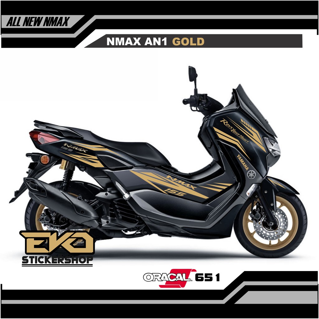 STIKER ALL NEW NMAX  HITAM  CUTTING STICKER GOLD  Shopee 