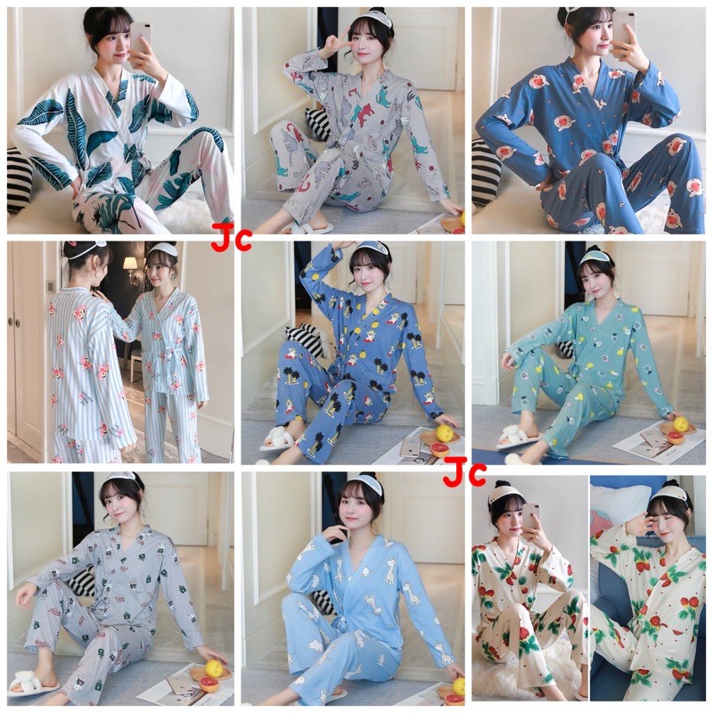 JC- Kimono Set Import PP / Piyama Set Kimono Wanita Import / Kimono set Import murah