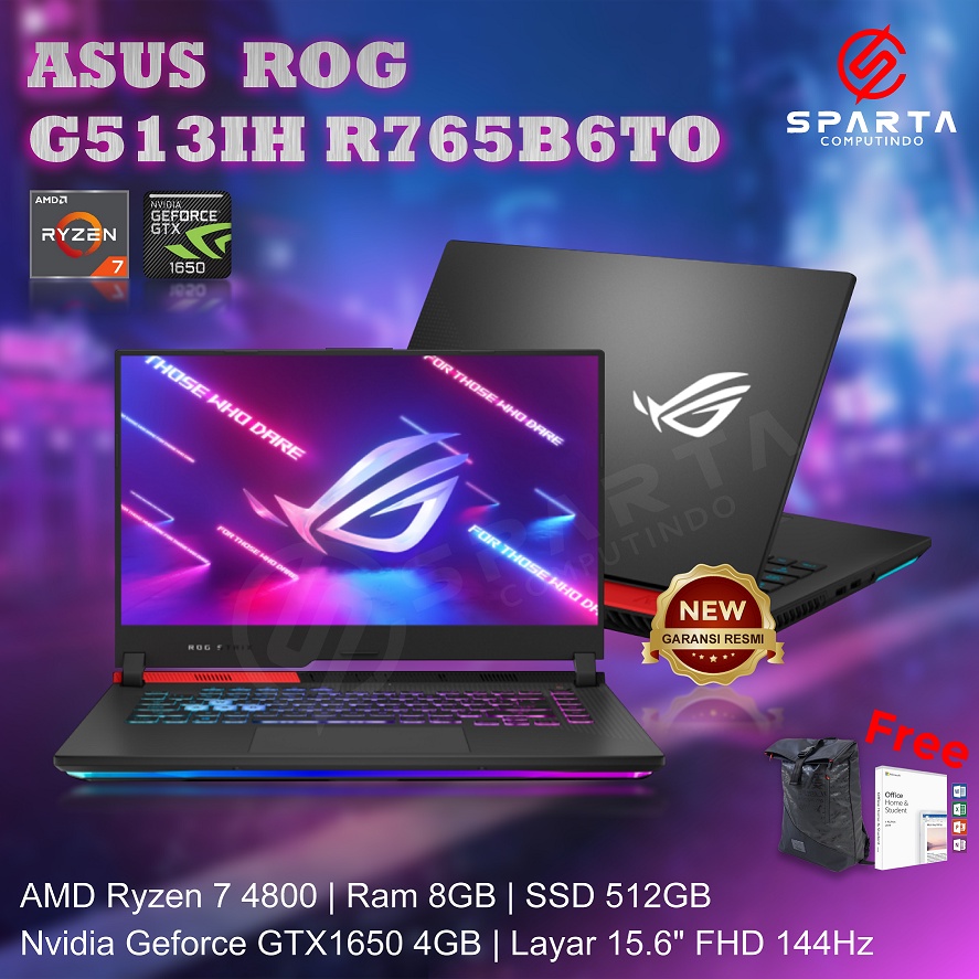 Asus ROG G513IH R765B6TO Ryzen 7 4800H 8GB 512ssd GTX1650 4GB 144Hz