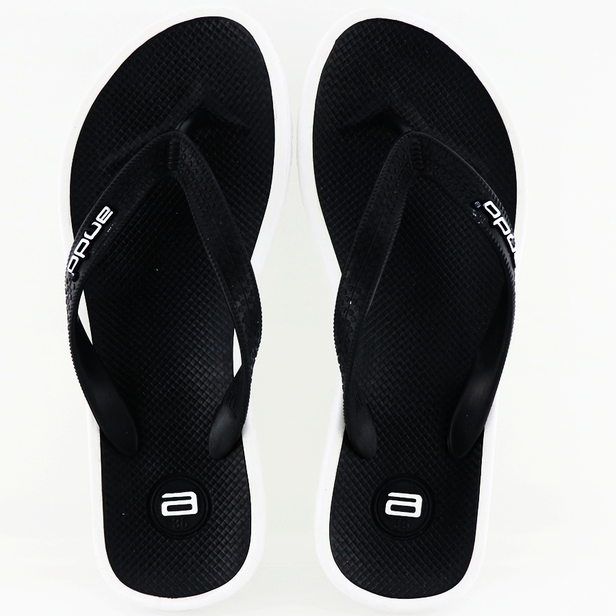 Ando Thunder Wanita Hitam/Putih- Sandal Jepit Ando Surabaya