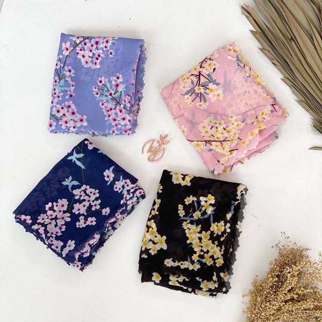 Harga Promo hijab segiempat laser cut motif bunga kecil