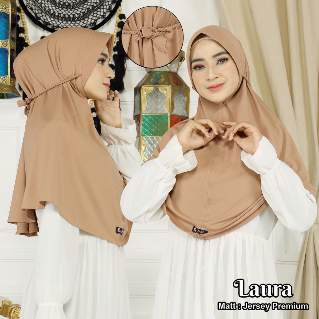 TALI KEPANG BERGO INSTAN TALI KEPANG LAURA  BAHAN JERSEY PREMIUM SAFA HIJAB