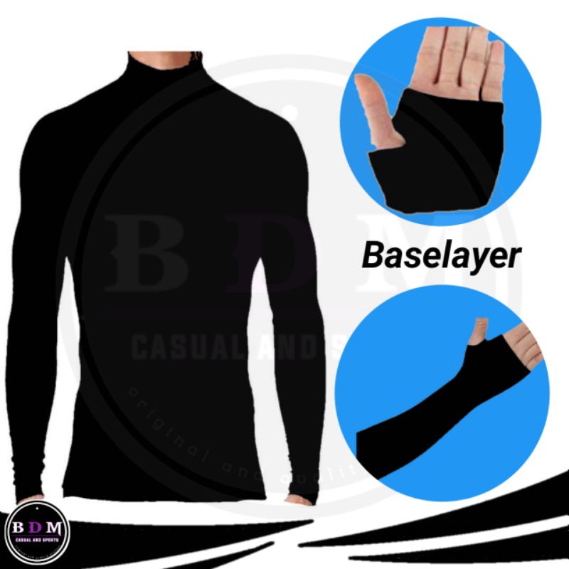 baselayer tangan panjang manset baju panjang baselayer olahraga manset lengan panjang pria wanita