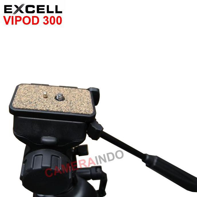 Mudah Tripod Excell Vipod 300 Video Tripod Fluidhead Dslr Camera Handycam Berkualitas