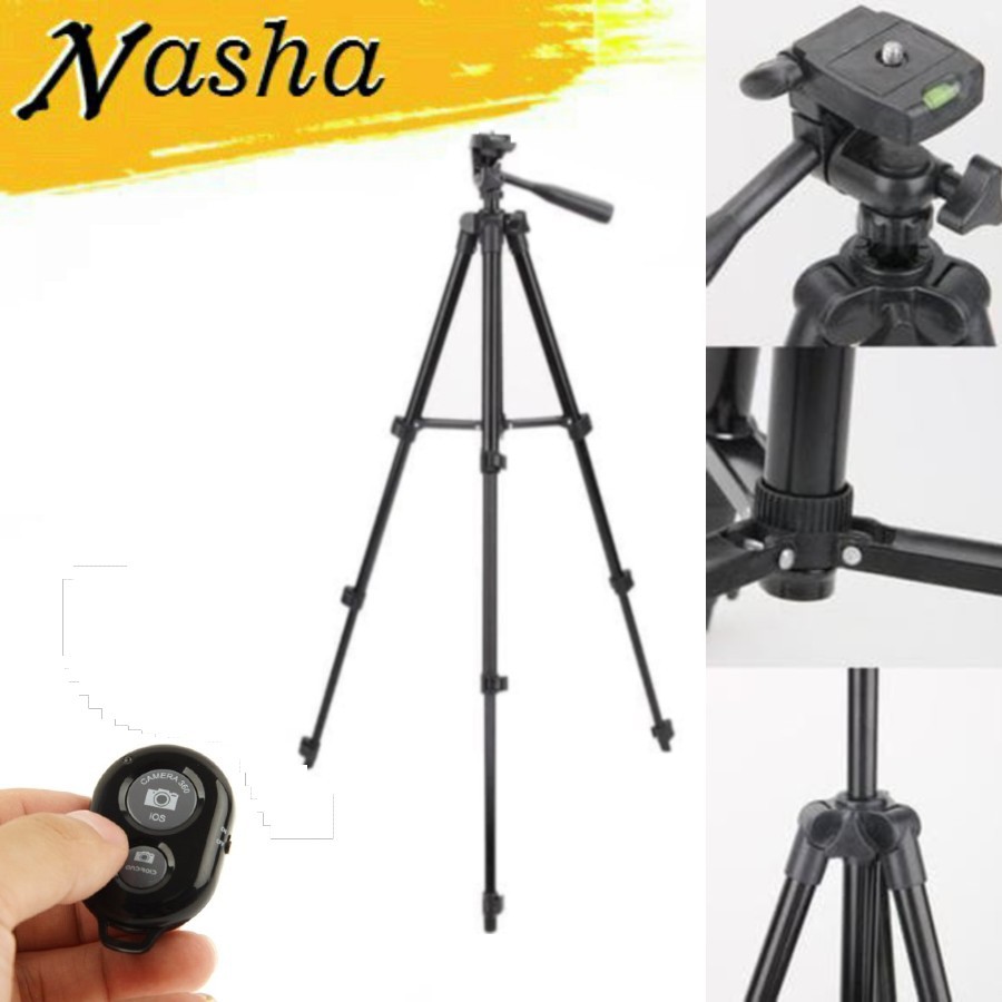 Paket Tripod 3210 Black Edition free Remote Bluetooth Shuter