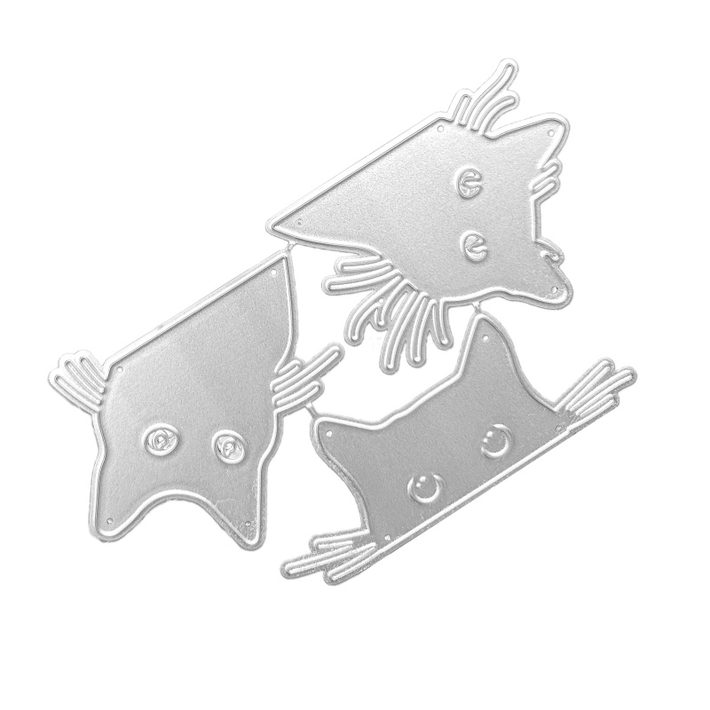 Cetakan Stensil Cutting Dies Motif Hewan Kucing Lucu Bahan Metal Untuk Scrapbook / Craft DIY / Embossing