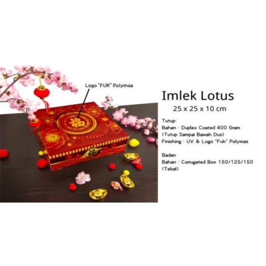 Unik BOX IMLEK LOTUS UK 25X25X10CM - BOX CAKE IMLEK 25X25X10 CM