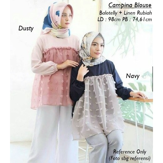 Blus muslimah baju atasan Campina Blouse
