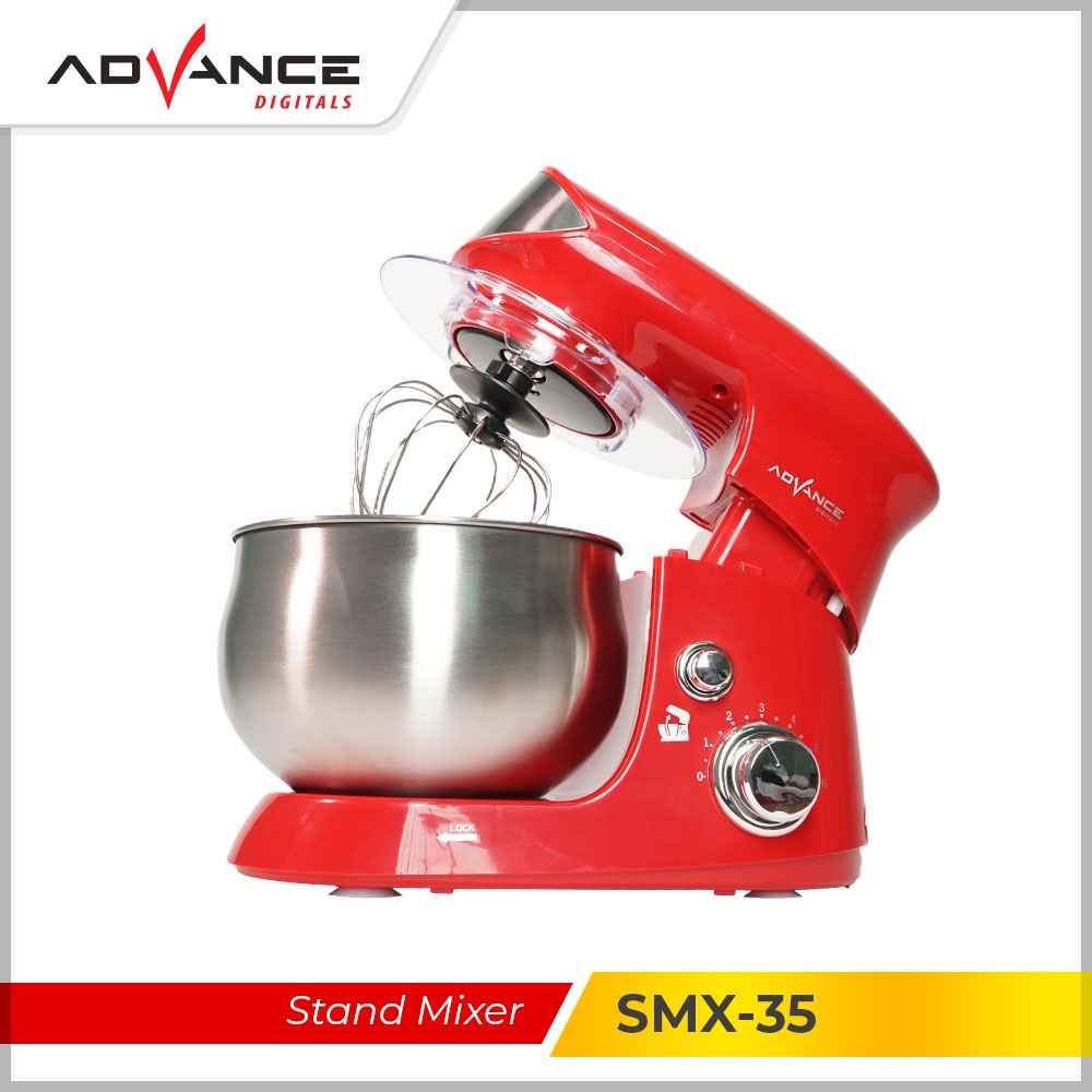 ADVANCE Stand Mixer 3.5L Blender Adonan Roti Mixer Tepung Mixer SMX35 Eggbeater With Stand Pengocok Red Garansi Resmi 1 tahun