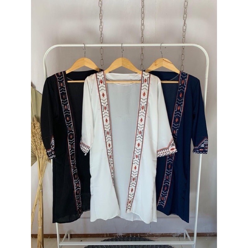 BORDIR ETNIK BOHEMIAN CARDIGAN OUTER LONG KARDIGAN MOTIF FASHION WANITA