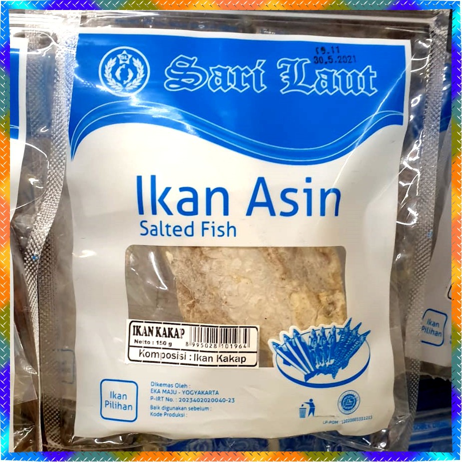 

sari laut IKAN ASIN 150G ikan kering digarami kakap teri medan salted fish