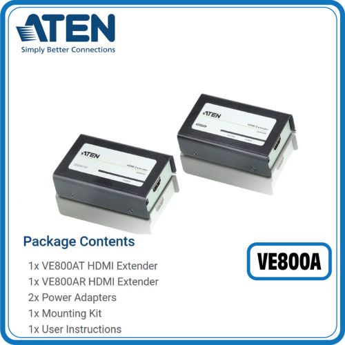 ATEN Hdmi Extender 40 meter CAT5e/6 VE800A 40m