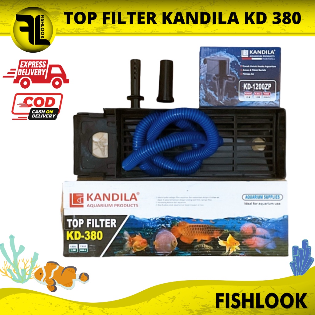 Top Filter Set Kandila KD-380 Filter Akuarium Ikan